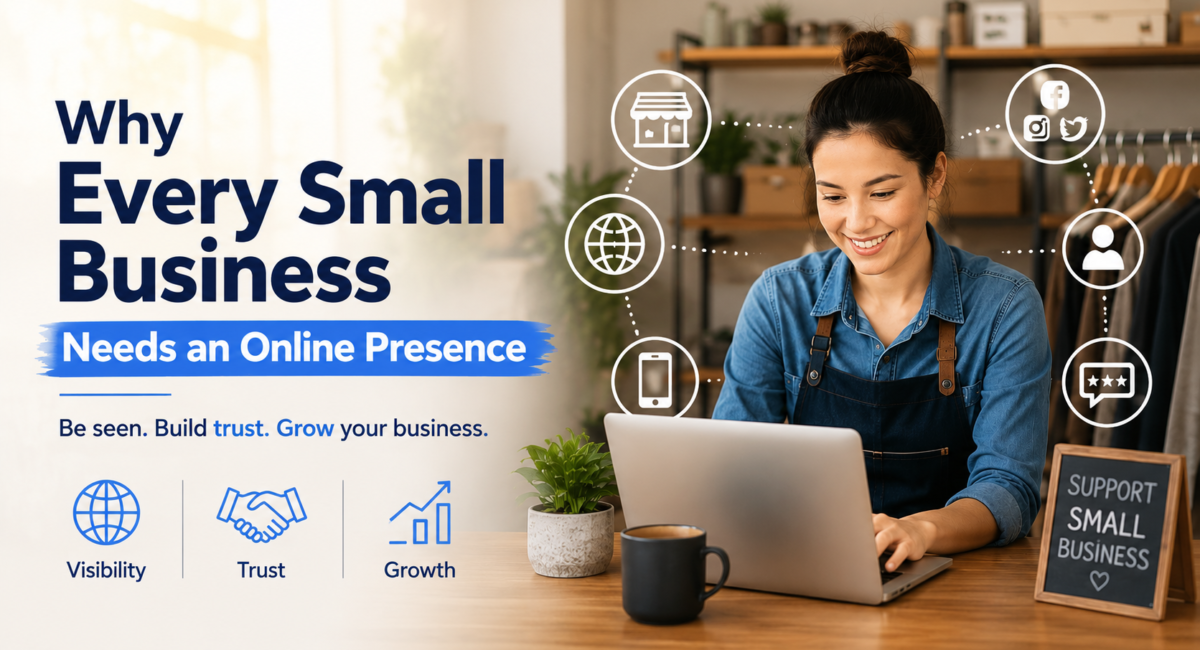 Why every small business needs an online presence to attract customers, build trust, and grow through digital marketing.